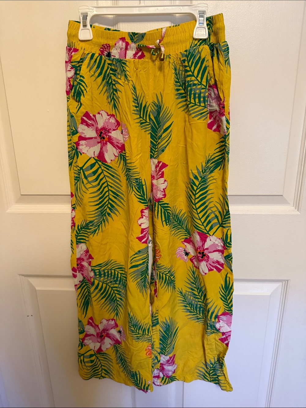 Yellow Tropical Floral Pants